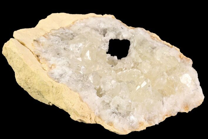 Fluorescent Calcite Geode In Sandstone - Morocco #89632